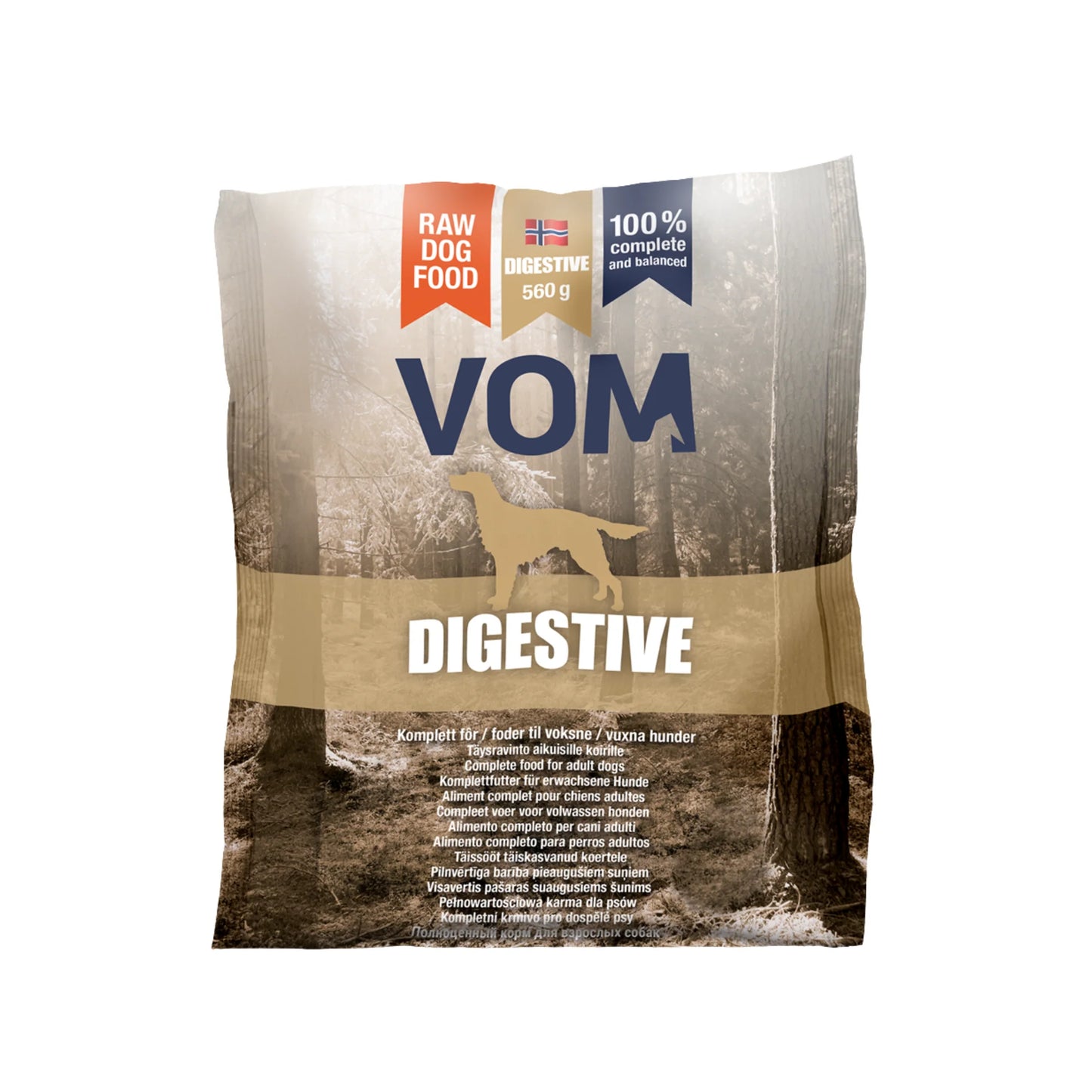 VOM Digestive raakaruoka pullat 560g (VOM-pakastin)