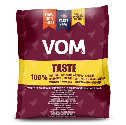 VOM Taste Kana raakaruoka pullat 560g (VOM pakastin)