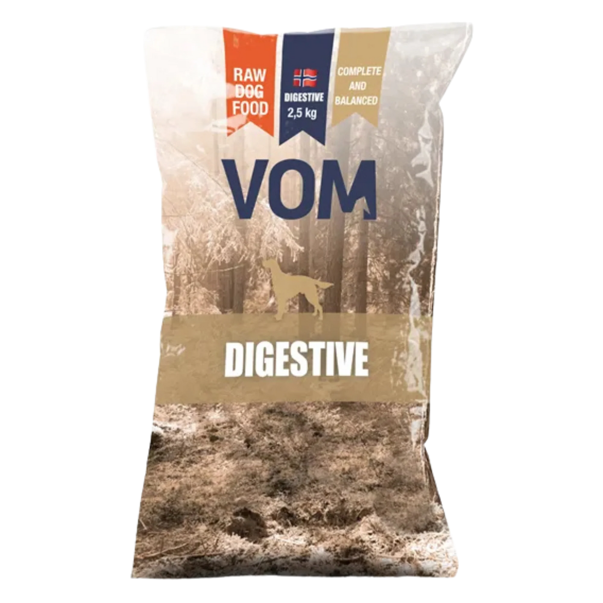 VOM Digestive raakaruoka pullat 2,5kg (VOM-pakastin)